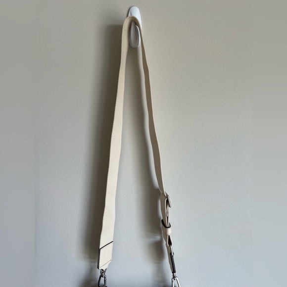 Tory Burch Women's Thea Mini Web Leather Shoulder Bag Purse in New Cream - Picture 3 of 14